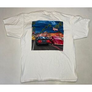 In N Out Burger Las Vegas Car Graphic T-shirt Men Large White Short Sleeve
